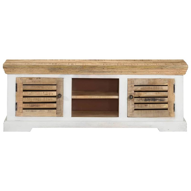 Foto van The living store tv-kast - mangohout - 110x30x40 cm - 2 vakken - 2 deuren