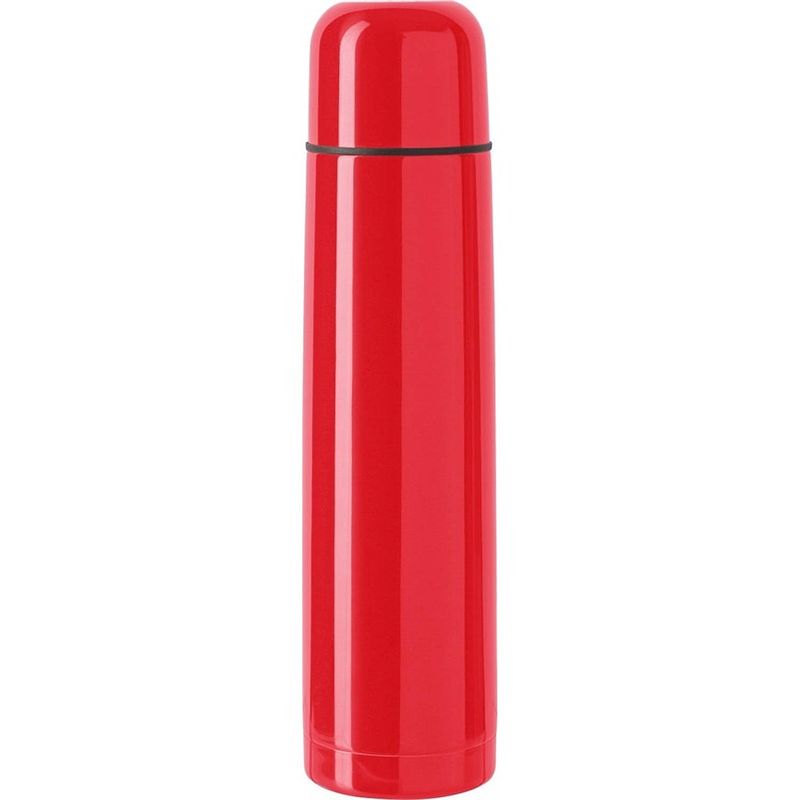 Foto van Rvs isoleerfles/thermosfles rood 1 liter - thermosflessen