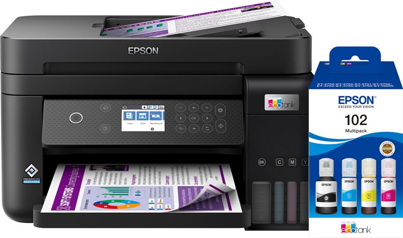 Foto van Epson ecotank et-3850 + 1 set extra inkt