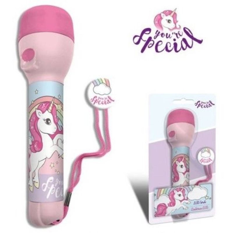 Foto van Unicorn zaklamp roze 17 cm