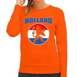 Foto van Oranje fan sweater / trui holland met oranje leeuw ek/ wk voor dames s - feesttruien