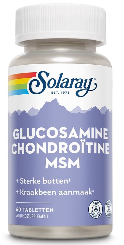 Foto van Solaray glucosamine, chondroïtine & msm tabletten