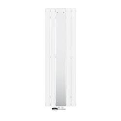 Foto van Platte badkamerradiator met spiegel en muurbevestiging set 1600x450 mm wit ml-design