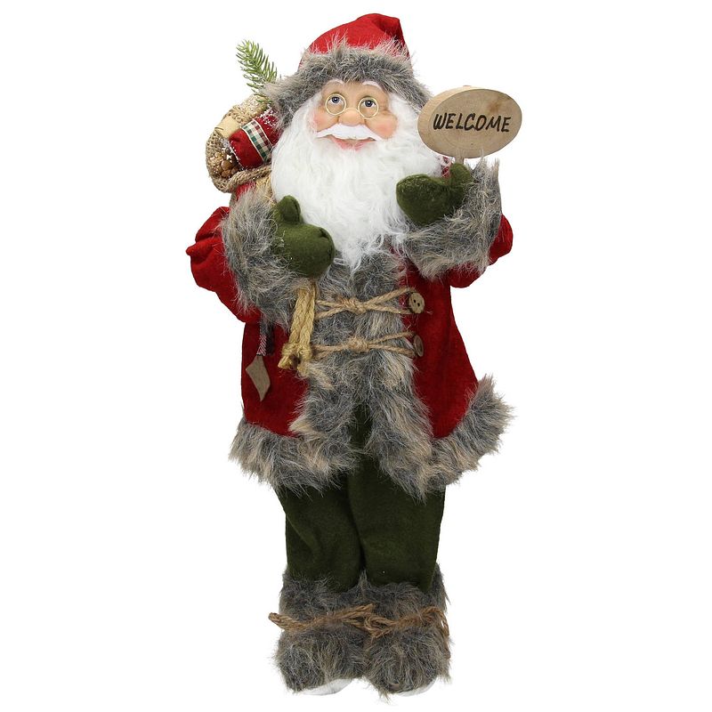 Foto van Kerstman deco figuur 22x14x47 cm rood polyresin