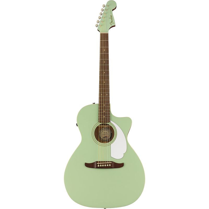 Foto van Fender newporter player surf green wn white pickguard elektrisch-akoestische westerngitaar