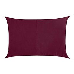 Foto van Polyester schaduwdoek/zonnescherm curacao rechthoekig bordeaux rood 2 x 3 meter - schaduwdoeken