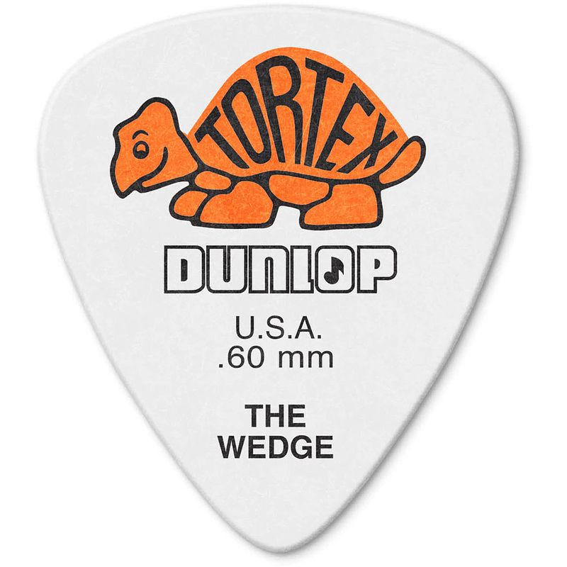 Foto van Dunlop 424p060 tortex wedge pick 0.60 mm plectrumset (12 stuks)