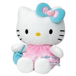 Foto van Pluche hello kitty knuffel in roze jurkje 15 cm