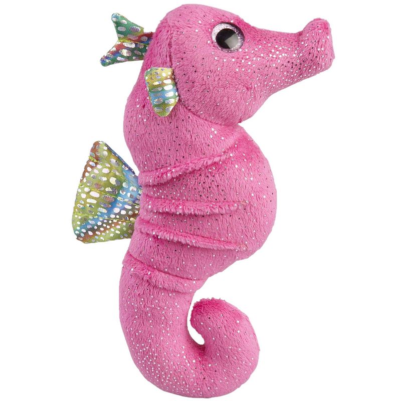 Foto van Pluche knuffel dieren glitter zeepaardje van 18 cm - knuffel zeedieren