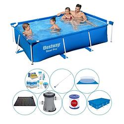 Foto van Bestway steel pro rechthoekig 259x170x61 cm - zwembad set