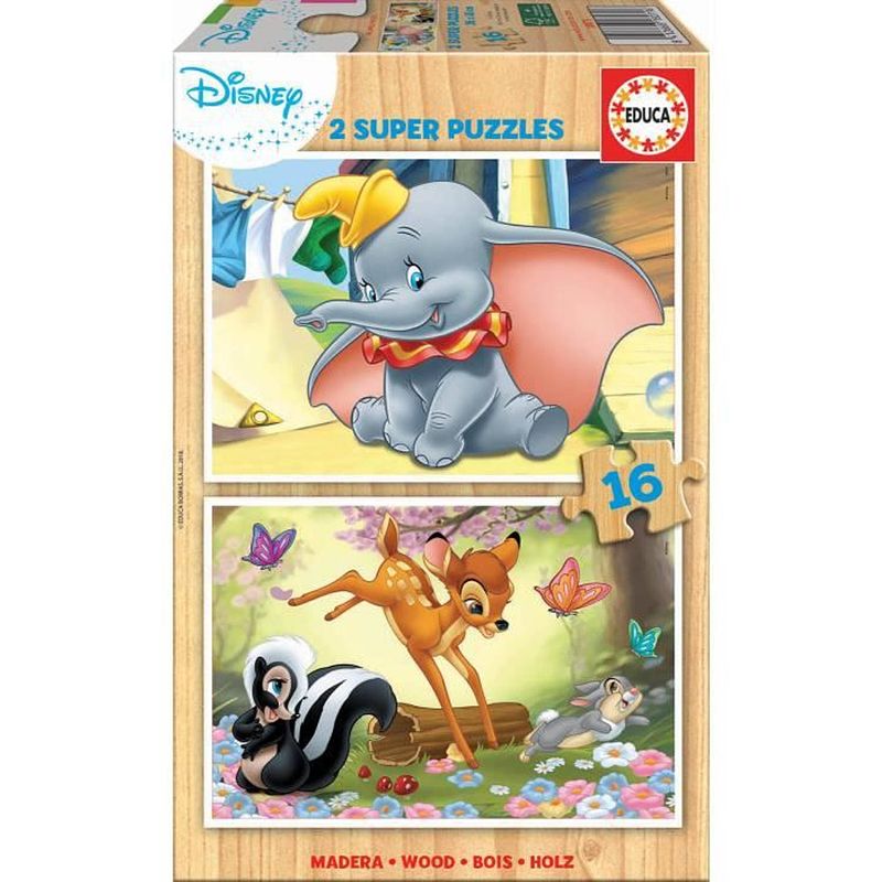 Foto van Educa 2x16 hout disney dier