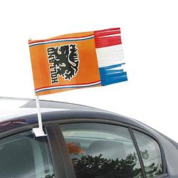 Foto van 4x autovlag voor de oranje / holland voetbal supporter 30x35 cm - feestdecoratievoorwerp