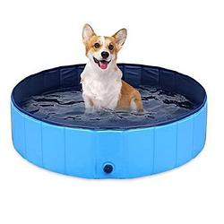 Foto van Dog pool zwembad voor honden hondenzwembad opvouwbaar puppy kitten kat huisdier blauw
