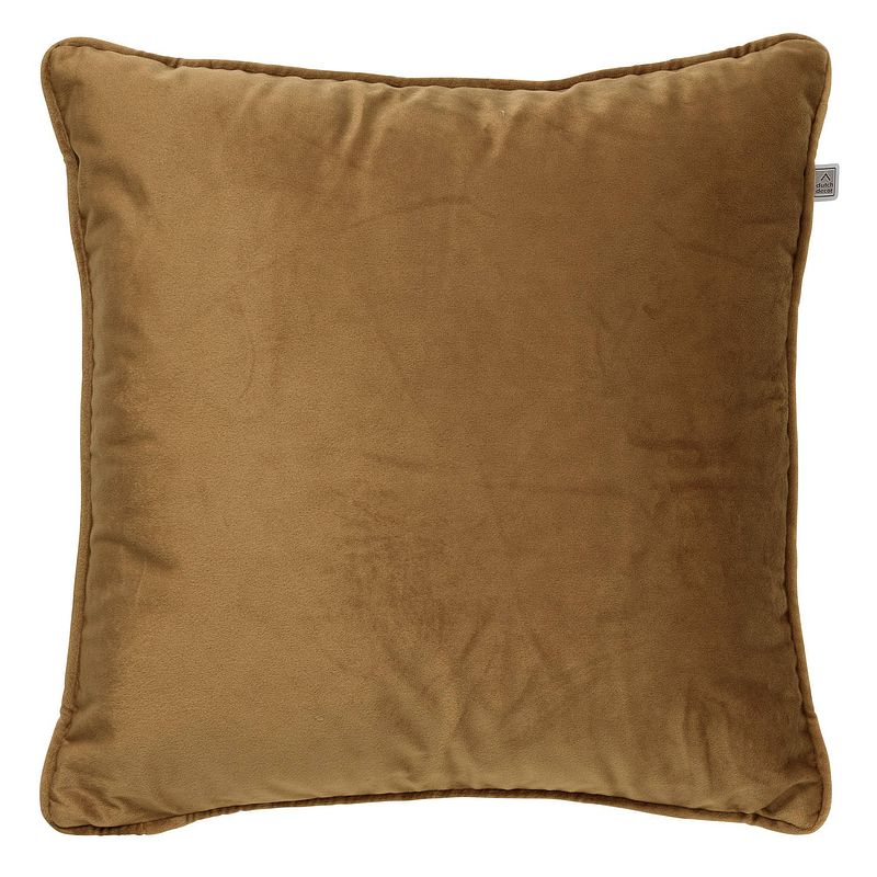 Foto van Dutch decor finn - kussenhoes velvet tobacco brown 60x60 cm - bruin - bruin