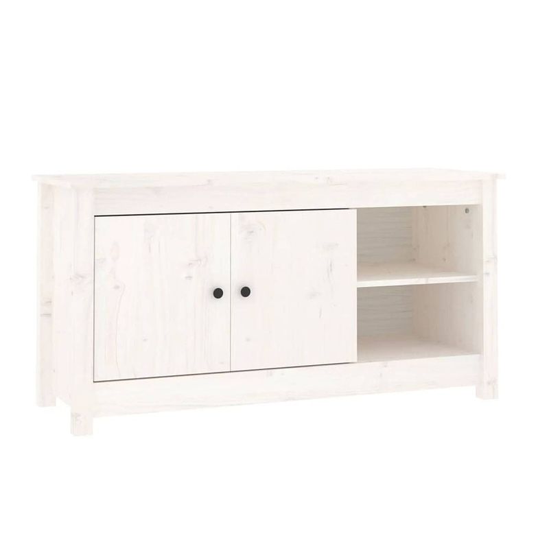 Foto van The living store tv-kast grenenhout - 103x36.5x52 cm - wit