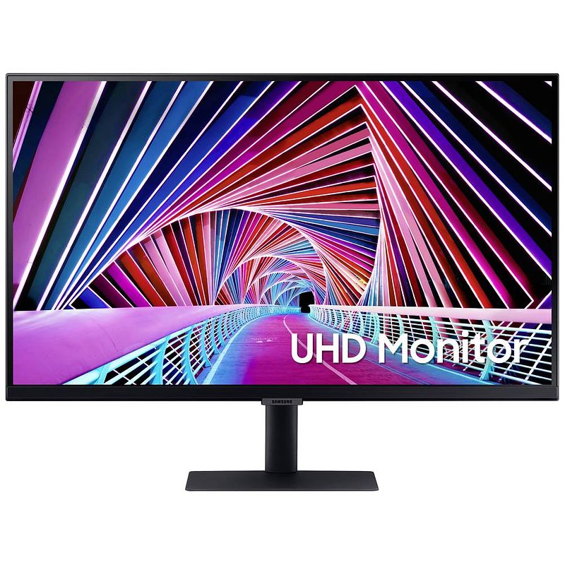 Foto van Samsung s27a706nwu led-monitor 68.6 cm (27 inch) energielabel g (a - g) 3840 x 2160 pixel uhd, 4k 5 ms hdmi, displayport, hoofdtelefoon (3.5 mm jackplug) ips