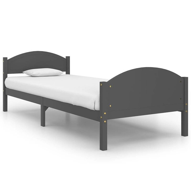 Foto van Vidaxl bedframe massief grenenhout donkergrijs 100x200 cm