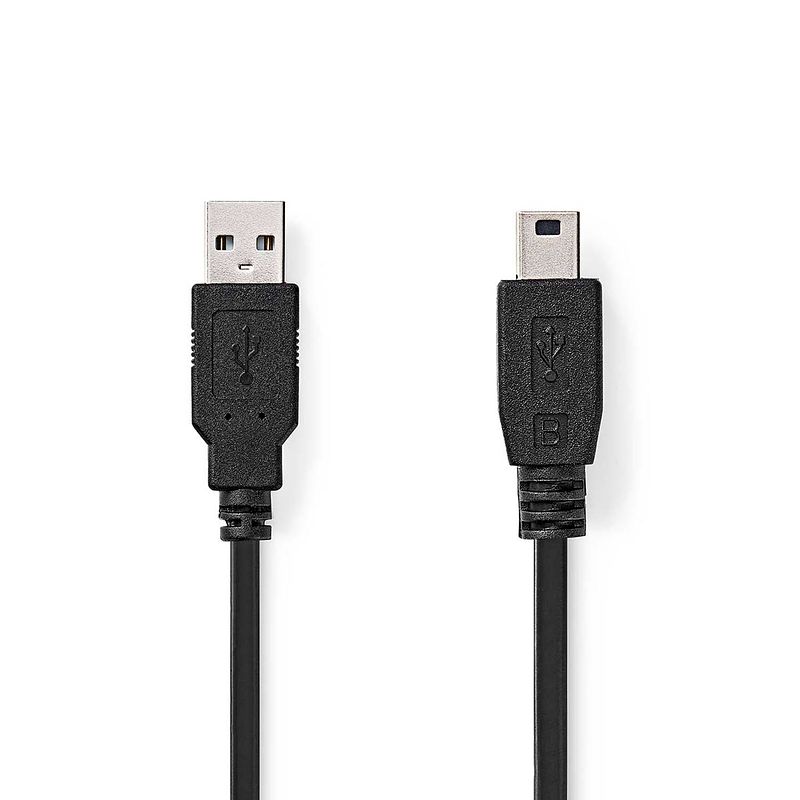 Foto van Nedis usb-kabel - zwart - 1.00 m