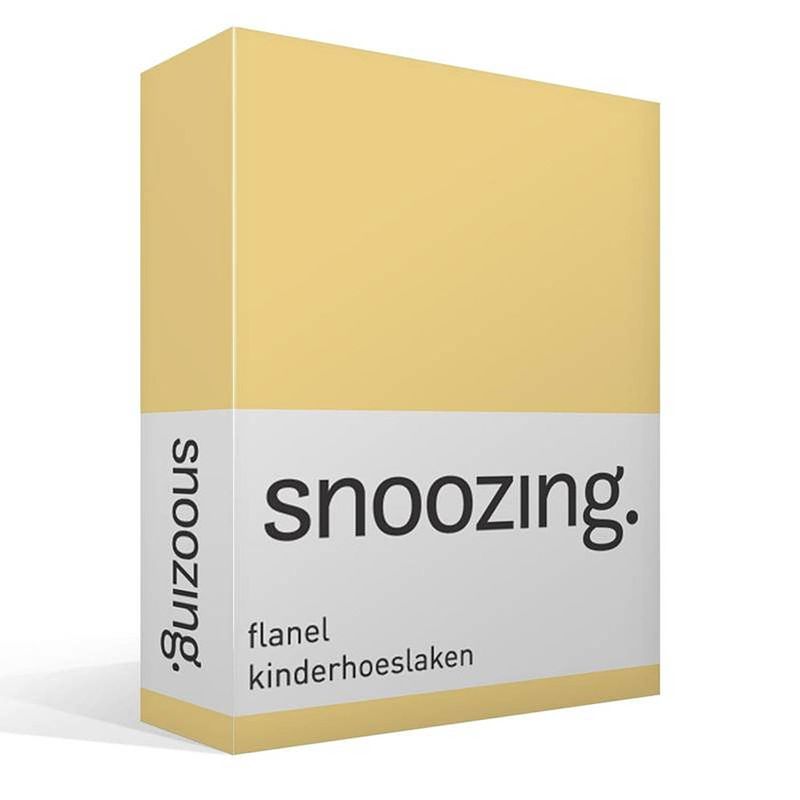 Foto van Snoozing - flanel - kinderhoeslaken - junior - 70x140/150 cm - geel