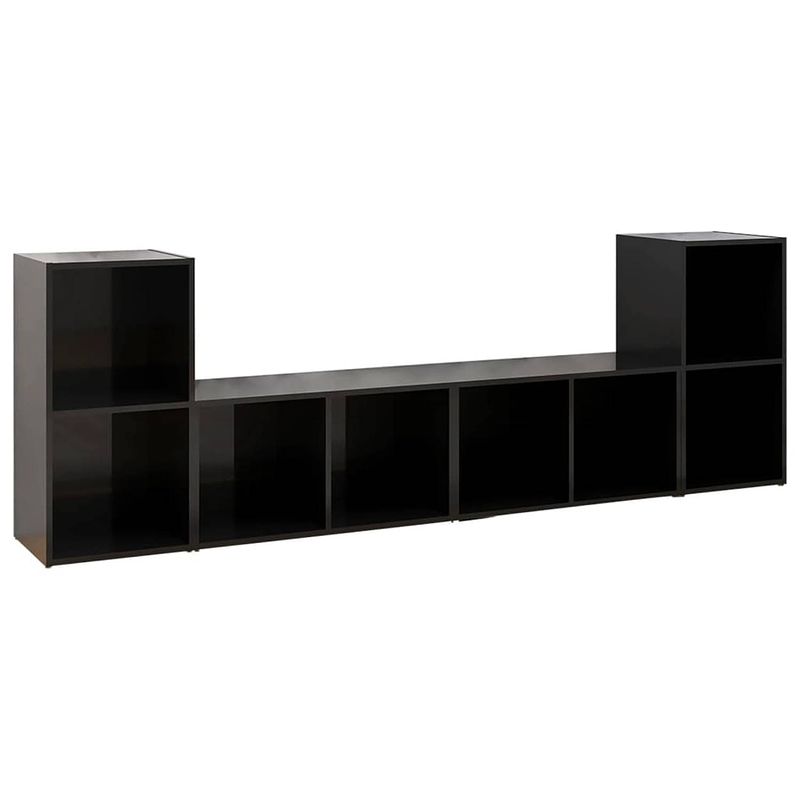 Foto van Vidaxl tv-meubelen 4 st 72x35x36,5 cm spaanplaat hoogglans zwart