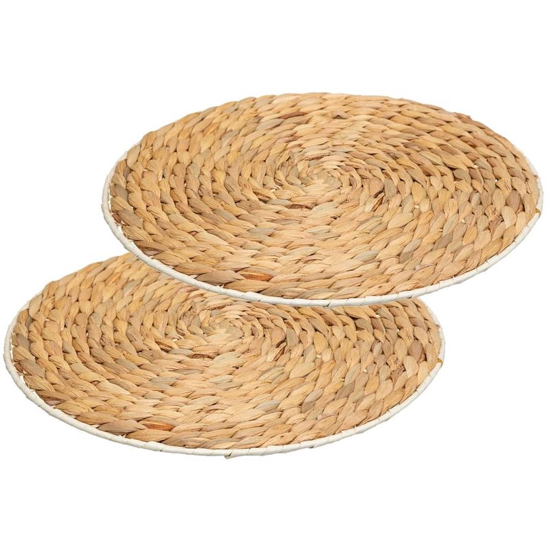 Foto van Set van 4x stuks placemats zeegras naturel 35 cm - placemats