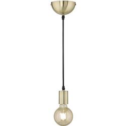 Foto van Led hanglamp - hangverlichting - trion cardino - e27 fitting - 1-lichts - rond - mat goud - aluminium