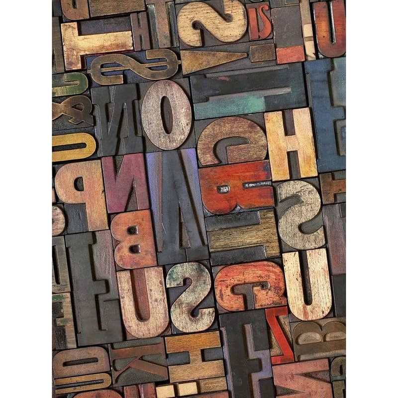 Foto van Wizard+genius vintage letters vlies fotobehang 192x260cm 4-banen