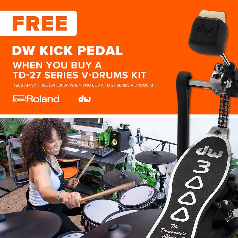 Foto van Roland td-27kv2 v-drums kit met gratis dw 3000 pedaal