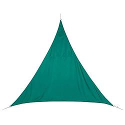 Foto van Polyester schaduwdoek/zonnescherm curacao driehoek mint groen 5 x 5 x 5 meter - schaduwdoeken
