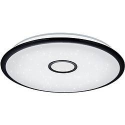 Foto van Led plafondlamp - trion okinagi - 50w - aanpasbare kleur - afstandsbediening - dimbaar - sterlicht - rond - mat zwart -