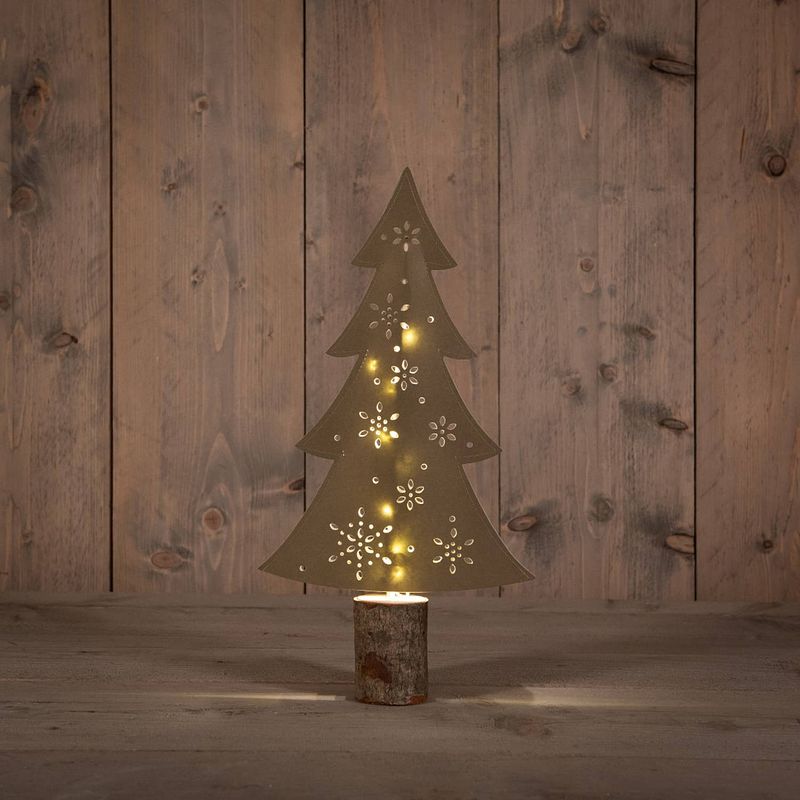 Foto van Anna'ss collection - b.o. paper tree gold 31 cm 10led warm white 2xaa