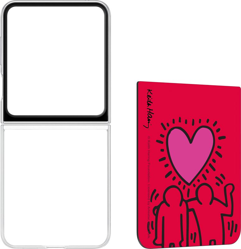 Foto van Samsung galaxy z flip 5 flipsuit keith haring love back cover transparant