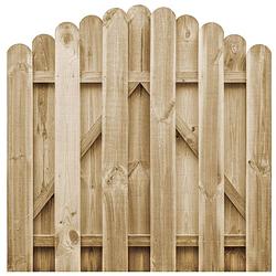 Foto van Vidaxl poort gebogen ontwerp 100x100 cm fsc geïmpregneerd grenenhout