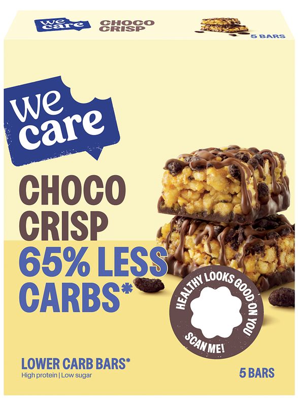 Foto van Wecare low carb choco crisp bars