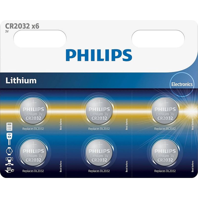 Foto van Philips lithium cr2032 blister 6