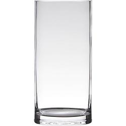 Foto van Glazen bloemen cylinder vaas/vazen 30 x 12 cm transparant - vazen