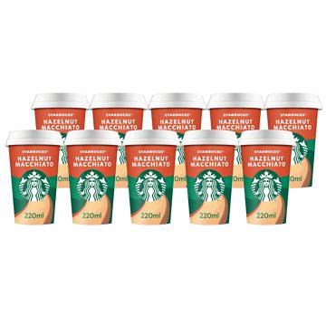 Foto van Starbucks chilled coffee hazelnut macchiato 10 x 220ml bij jumbo