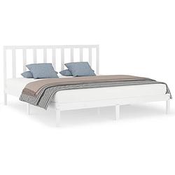 Foto van Infiori bedframe massief hout wit 200x200 cm