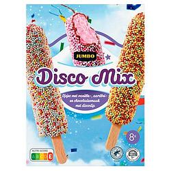 Foto van Jumbo disco ijslollies vanille aardbei en chocoladesmaak 8 stuks