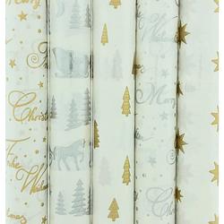 Foto van Assortiment kerstpapier cadeaupapier inpakpapier k11 - 150 x 70 cm - 5 rollen