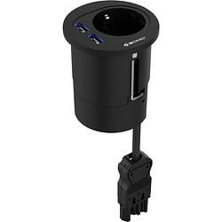 Foto van Ib connect 60103001/3 1 stuks inbouwcontactdoos met usb-laaduitgang zwart