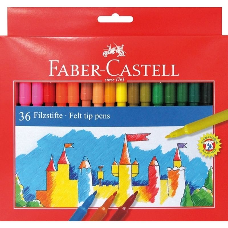 Foto van Viltstiften faber castell 36 stuks karton etui