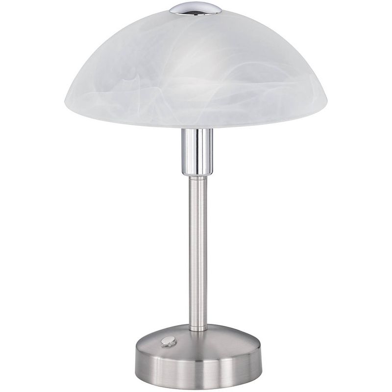 Foto van Led tafellamp - trion dontra - 4w - warm wit 3000k - rond - mat nikkel - aluminium