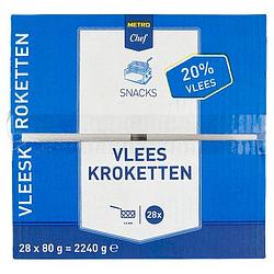 Foto van Metro chef vlees kroketten 20% 28 x 80g bij jumbo