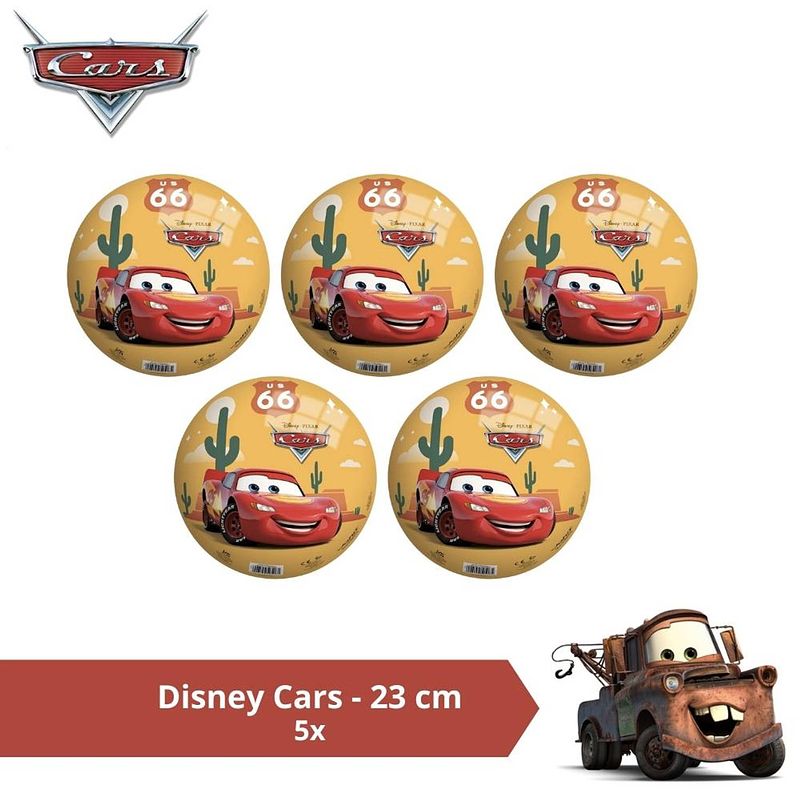 Foto van Bal - voordeelverpakking - disney cars - 23 cm - 5 stuks