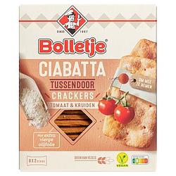 Foto van Bolletje ciabatta tussendoor crackers tomaat & kruiden 8 x 2 stuks 190g bij jumbo