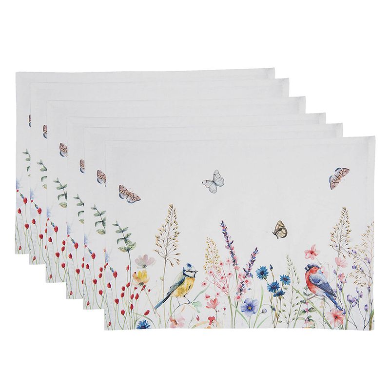 Foto van Haes deco - set van 6 placemats - 48x33 cm - 100% katoen - so floral