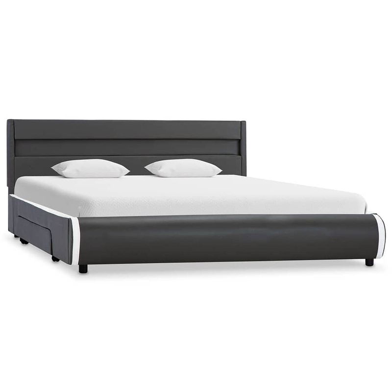 Foto van The living store bedframe - kunstleren - bed - 160 x 200 cm - kleur- antraciet