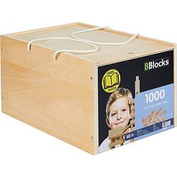 Foto van Bblocks bouwplankjes - blank - 1000 plankjes in houten kist
