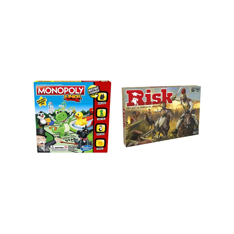 Foto van Spellenbundel - bordspel - 2 stuks - monopoly junior & risk